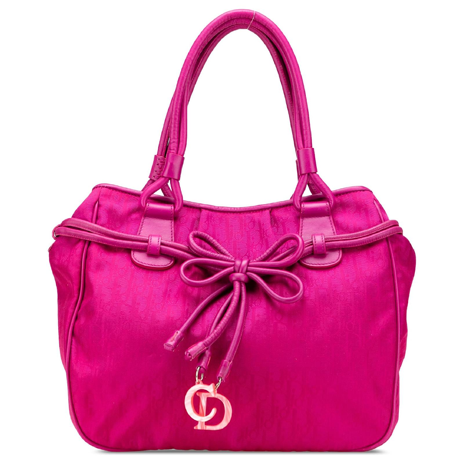 Dior Pink Diorissimo Trotter Canvas Bow Tote Cloth Cloth ref