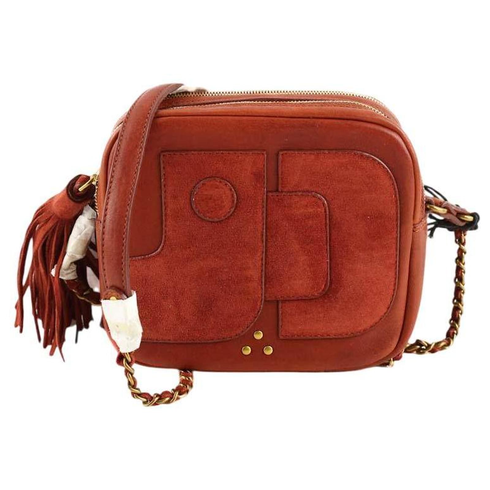 Jerome Dreyfuss Bordeauxfarbene Leder-Schultertasche