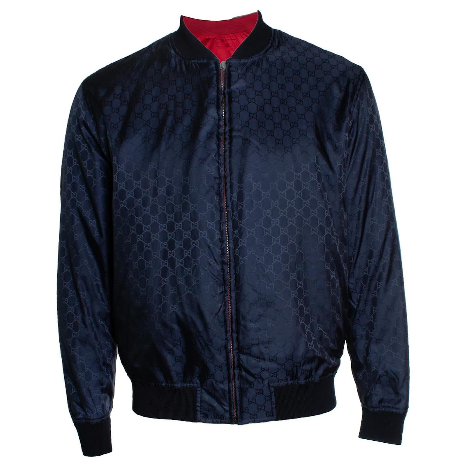 Gucci, Reversible GG nylon bomber jacket Red Blue ref