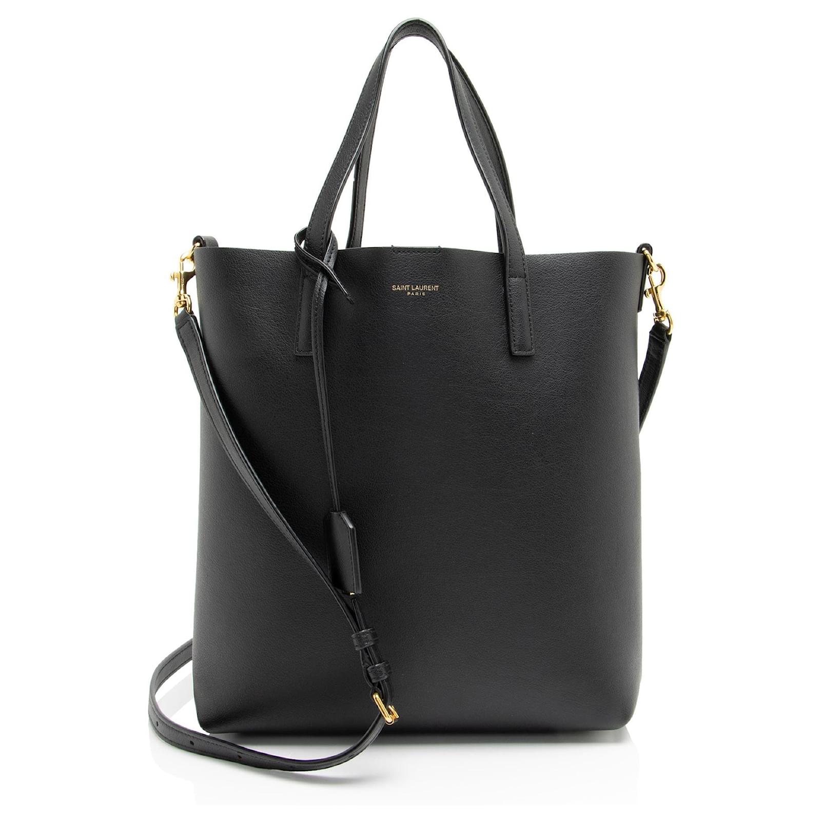 Saint Laurent Kalbsleder Toy Shopping Tote Schwarz Kalbähnliches