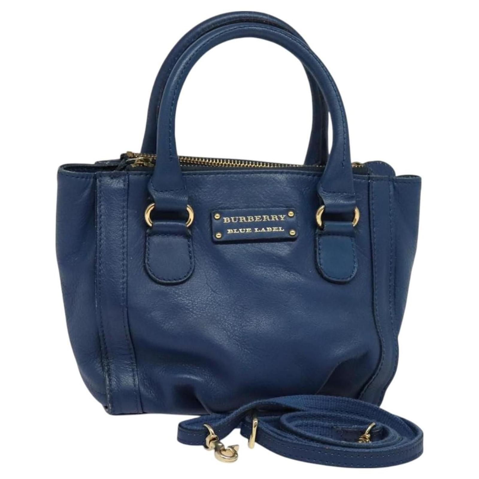 バッグ archive BURBERRY BLUE LABEL Hand Bag BURBERRY Blue Label Hand Bag Leather 2way Black Gold Auth