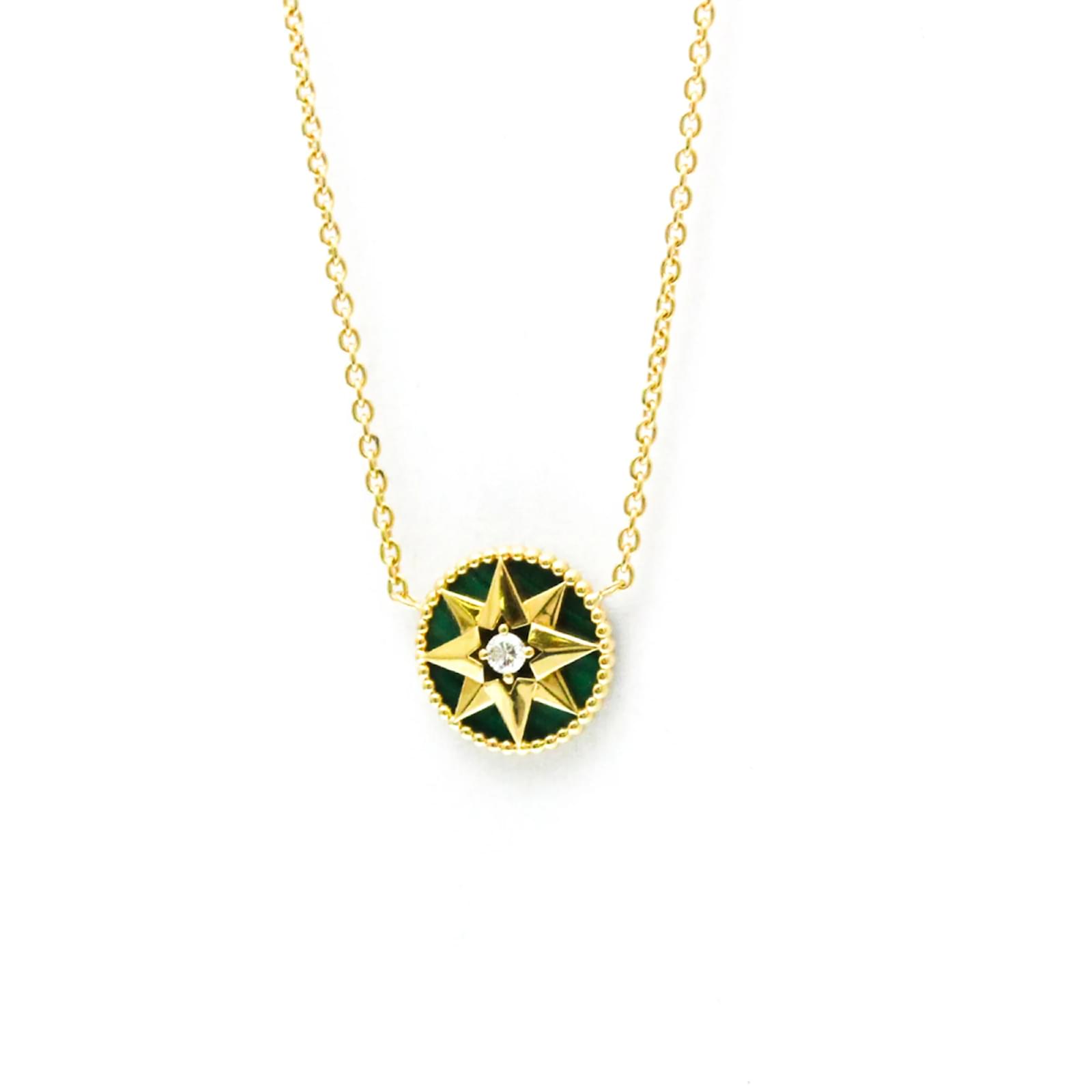 Or Jaune Pendentif Dior Rose Des Vents Collier Rose Des Vents De