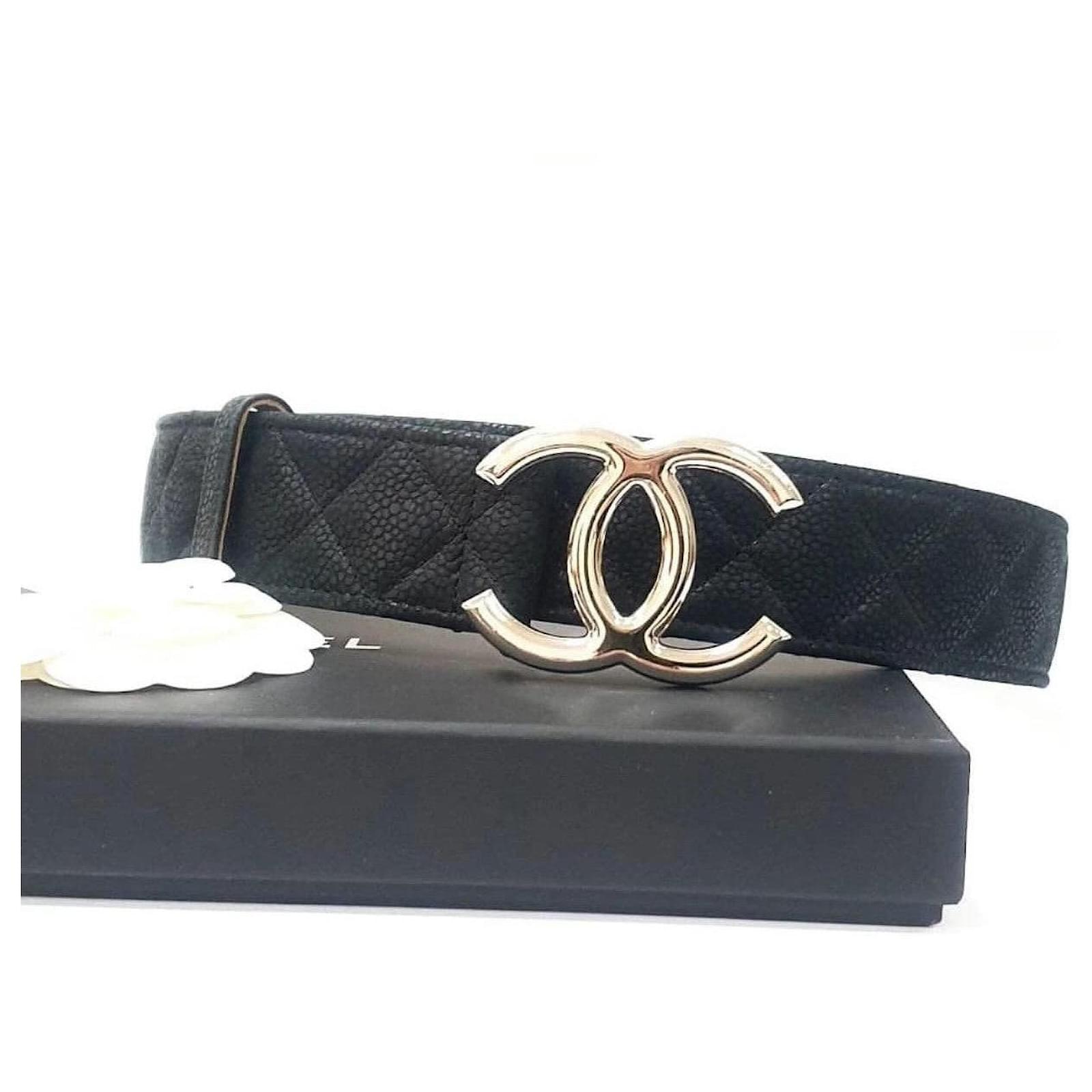 Chanel Leather Cc Logo Belt 85 34 Ceinture Chanel Boucle Logo Cc T