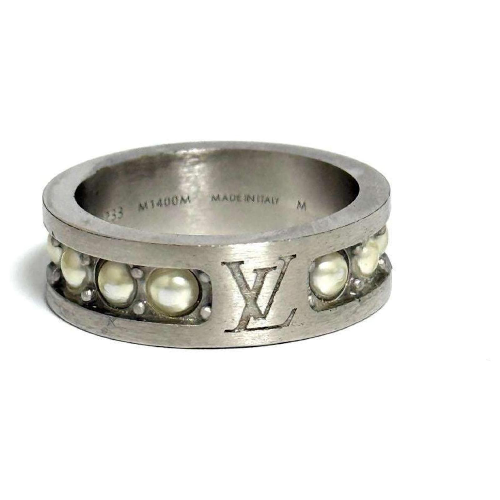 Anello in perle Monogram da uomo Louis Vuitton Metallo Perla ref