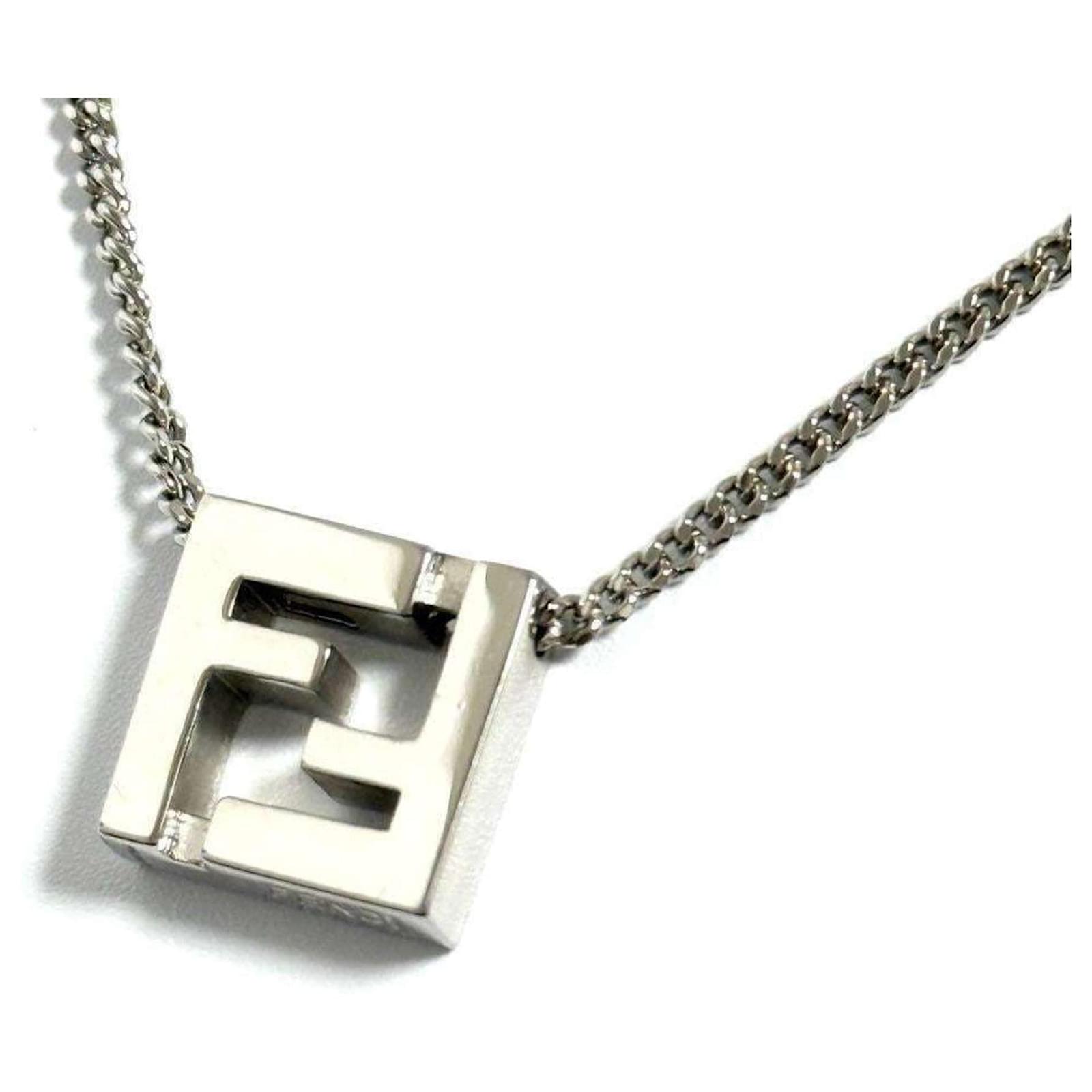 Metal Necklace Mens Fendi Jewellery FENDI Necklace FF METAL Gold