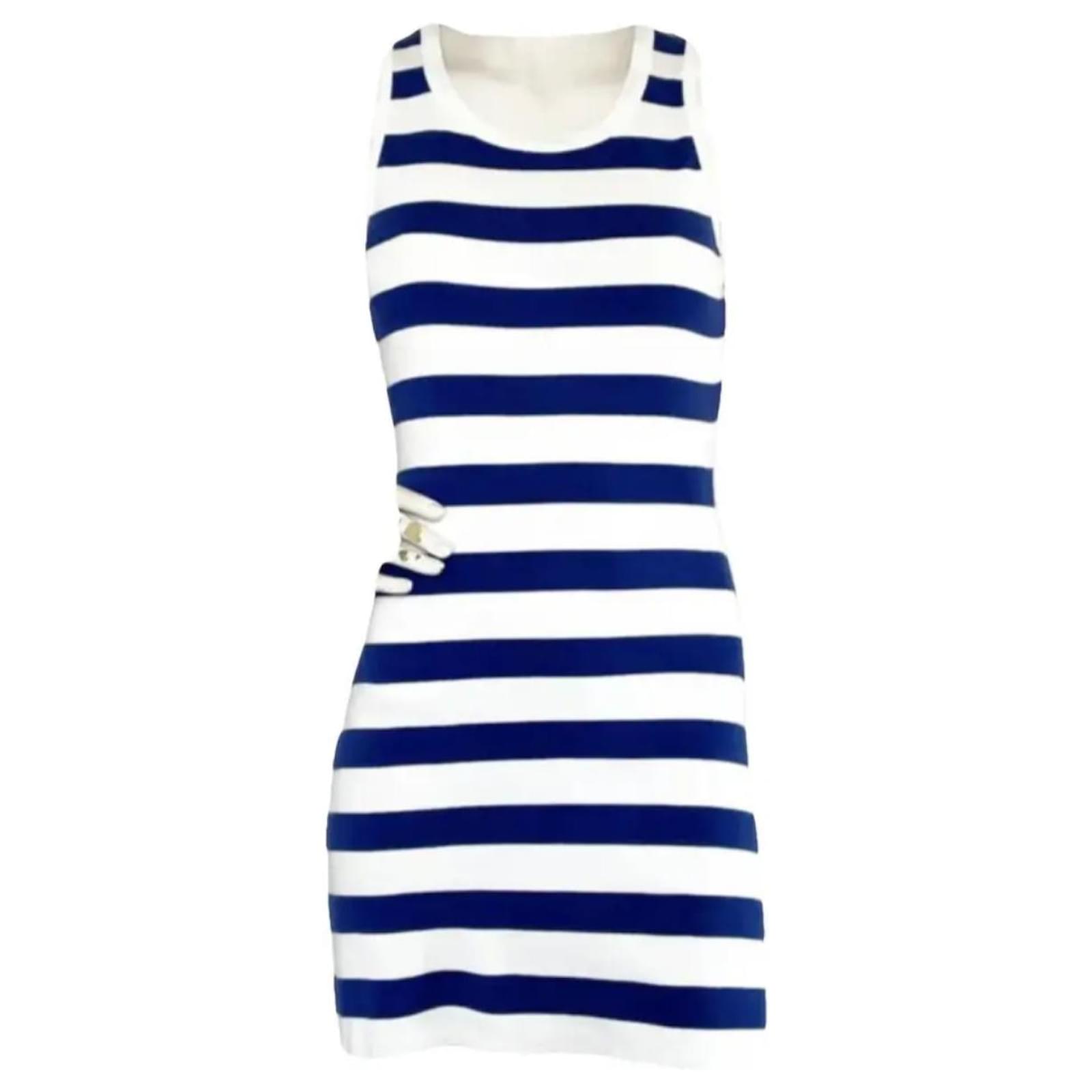 Jean Paul Gaultier Dresses White Blue Cotton ref.2332397 - Joli Closet Jean Paul Gaultier Dresses White Blue Cotton ref.2332397 - Joli Closet