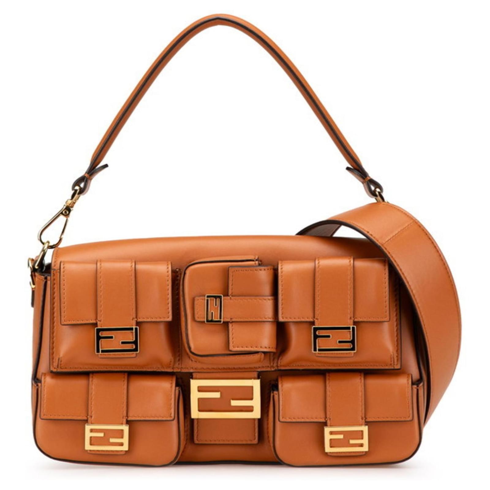 Fendi Multi-Taschen Baguette-Handtasche Braun Leder