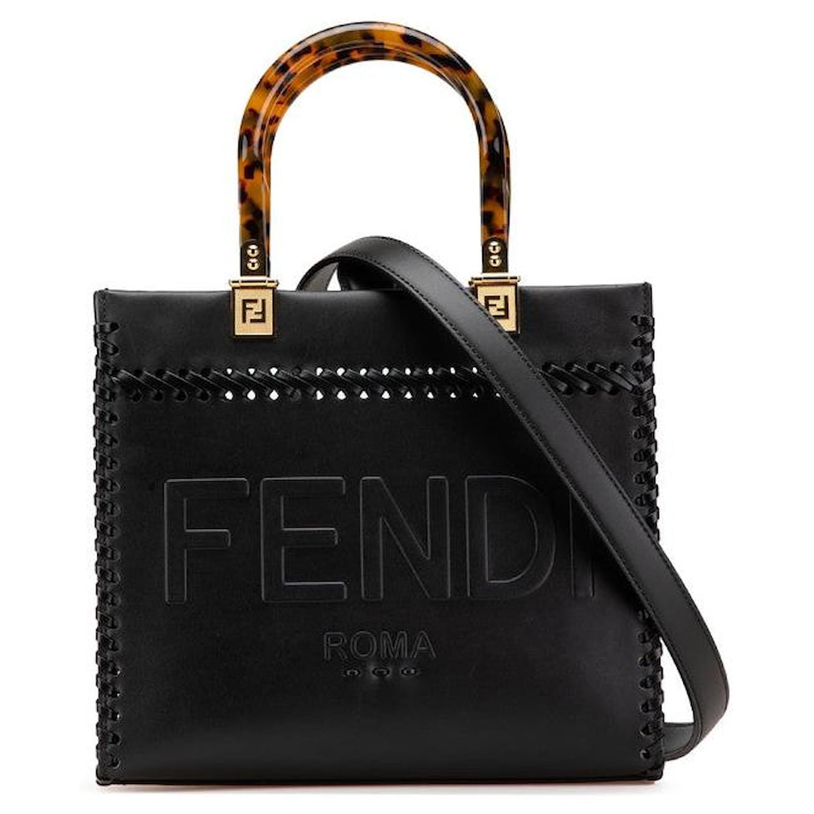 Mini Bag Fendi Tasche Schwarz Fendi Sunshine Small Leder 2way