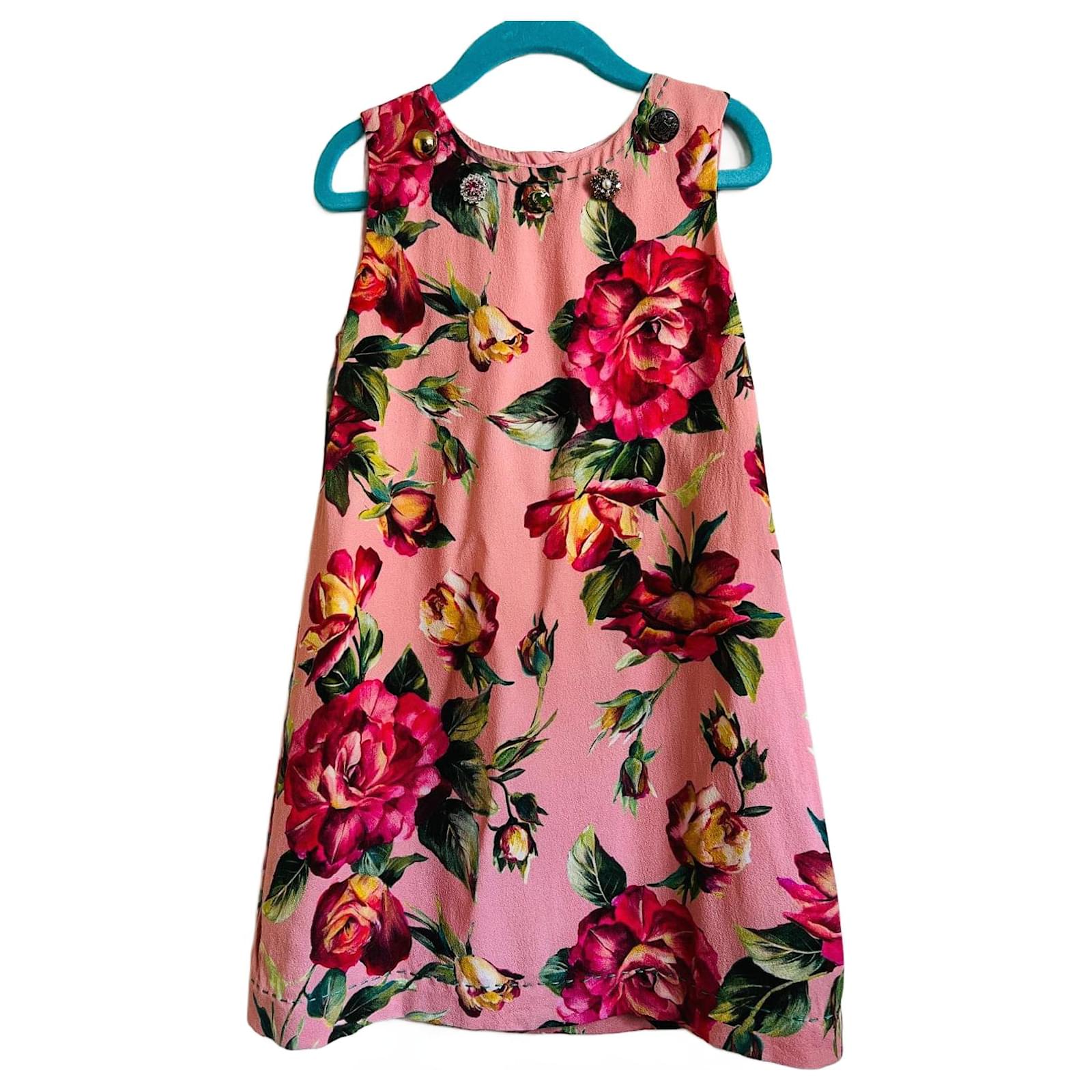 Dolce Gabbana Robes fille Viscose Rose Joli Closet