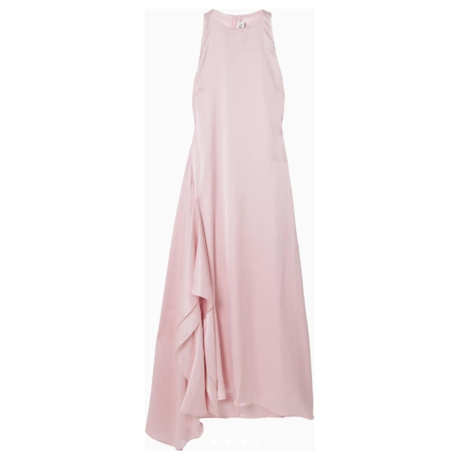 open lace back dress Baby Pink Silk Duchess Satin Fabric by The Yard main image 0