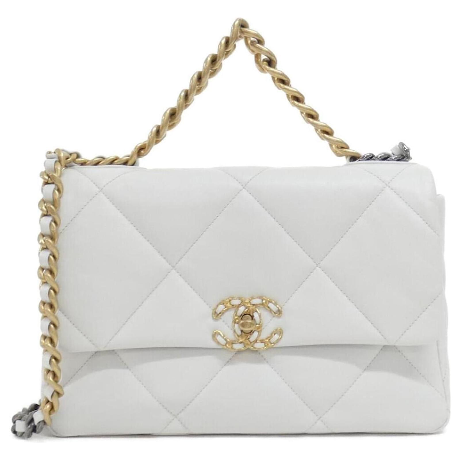 Chanel 19 AS1161 Shoulder Bag White Leather Joli Closet - Main Image