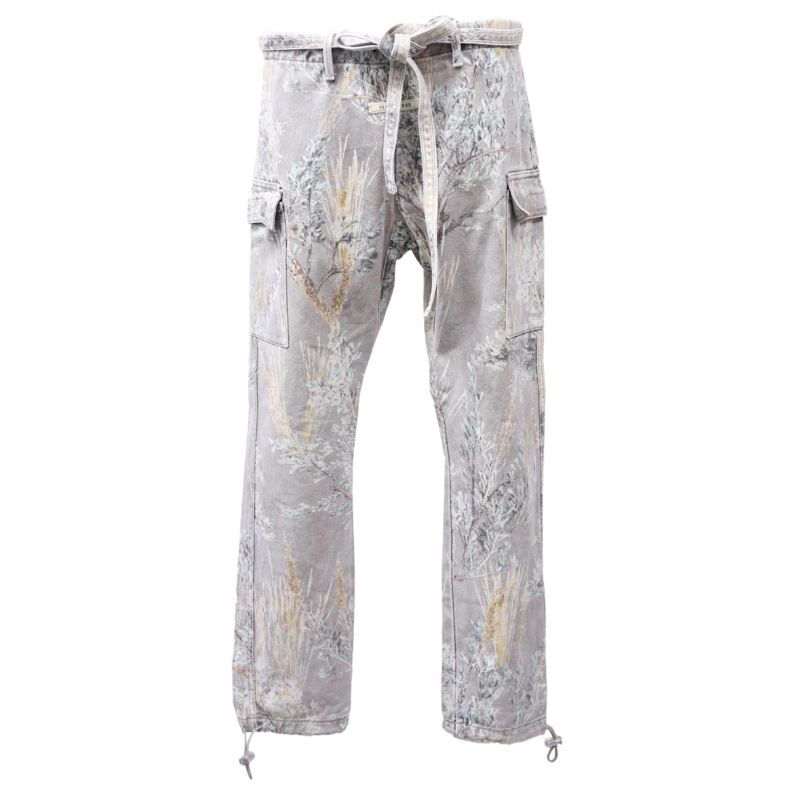 Fear Of God Printed Jiu Jitsu Pants in Ghost Camo Cotton Denim