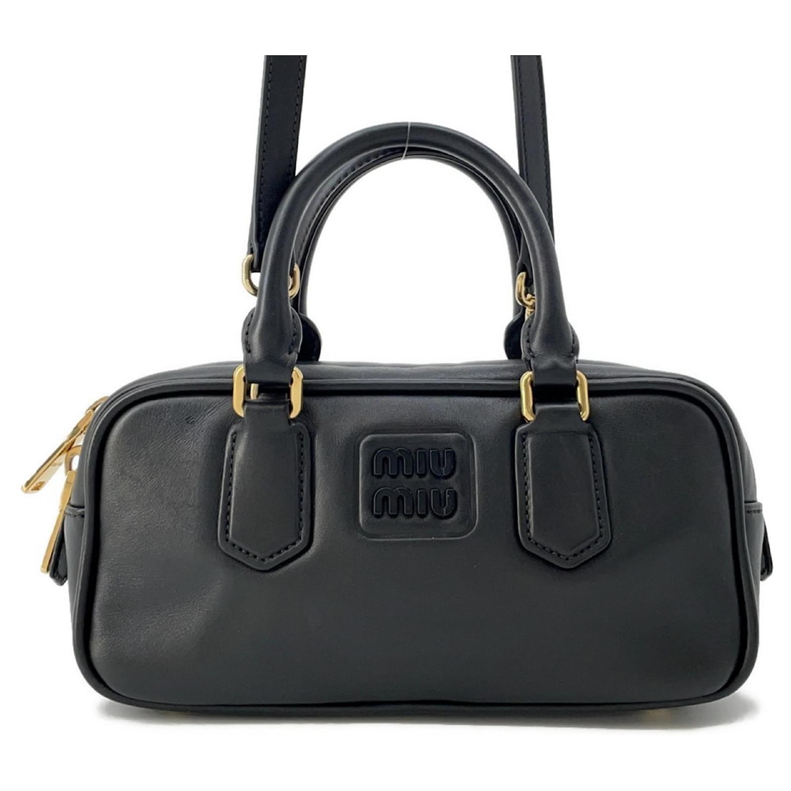 Miu Miu Arcadi Kleine Lederhandtasche Schwarz Joli