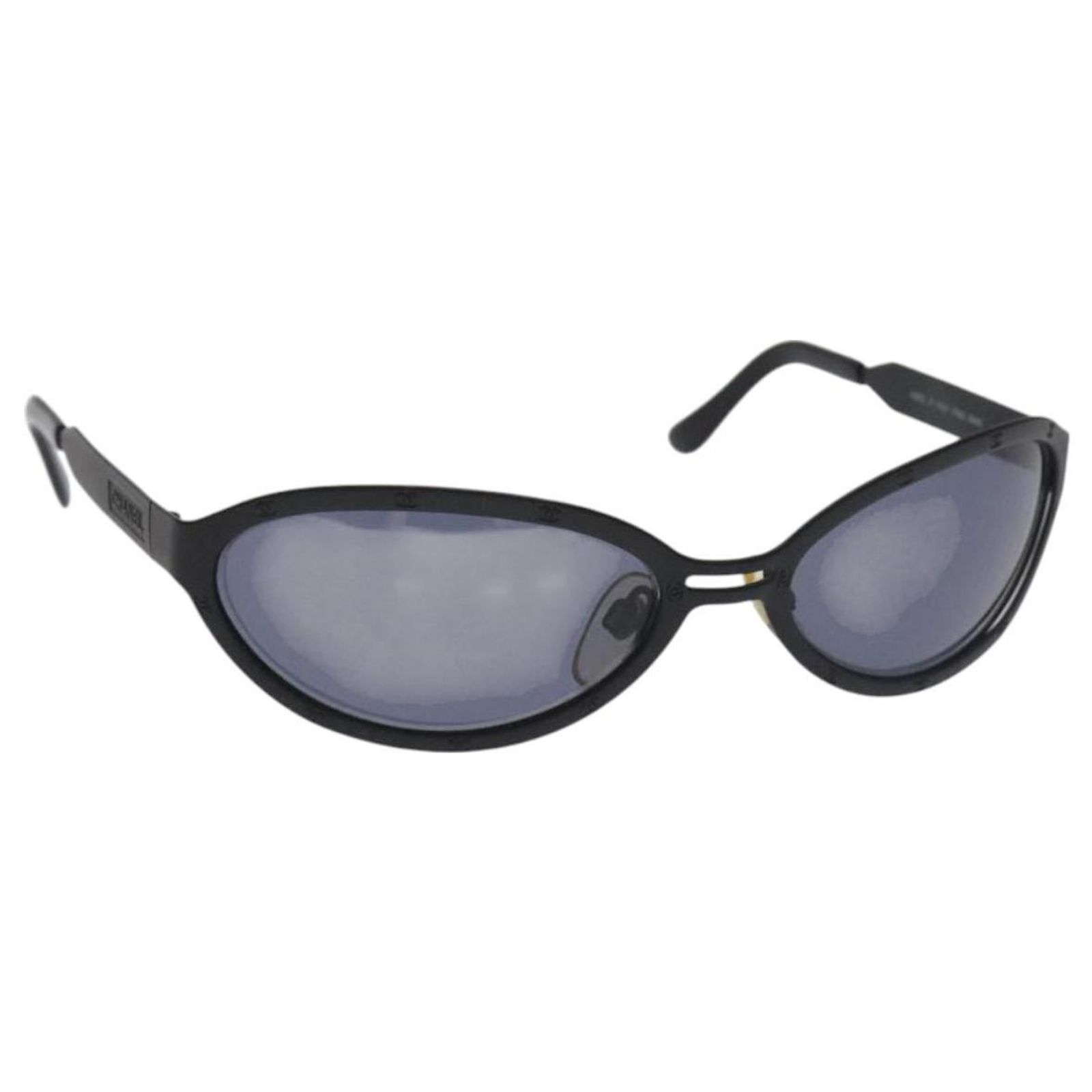 Auth CHANEL Sunglasses Black Plastic/Metal - r11089a CHANEL Sunglasses: Shield Sunglasses, nylon — Fashion | CHANEL main image 4