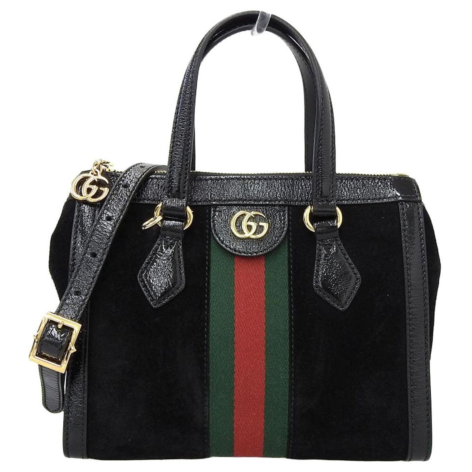 Sac à main en daim Gucci Ophidia noir Suede Cuir