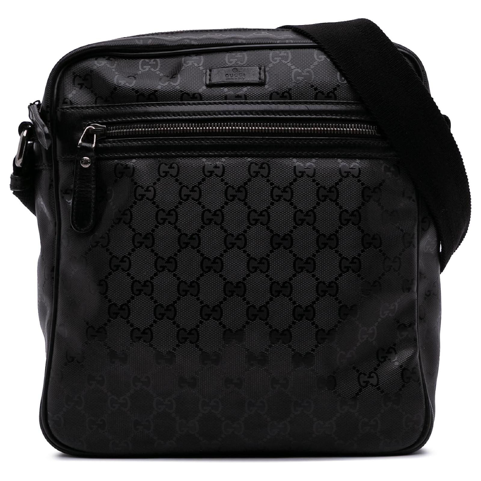 Gucci Bandolera Negra GG Impresa Negro Lienzo Paño