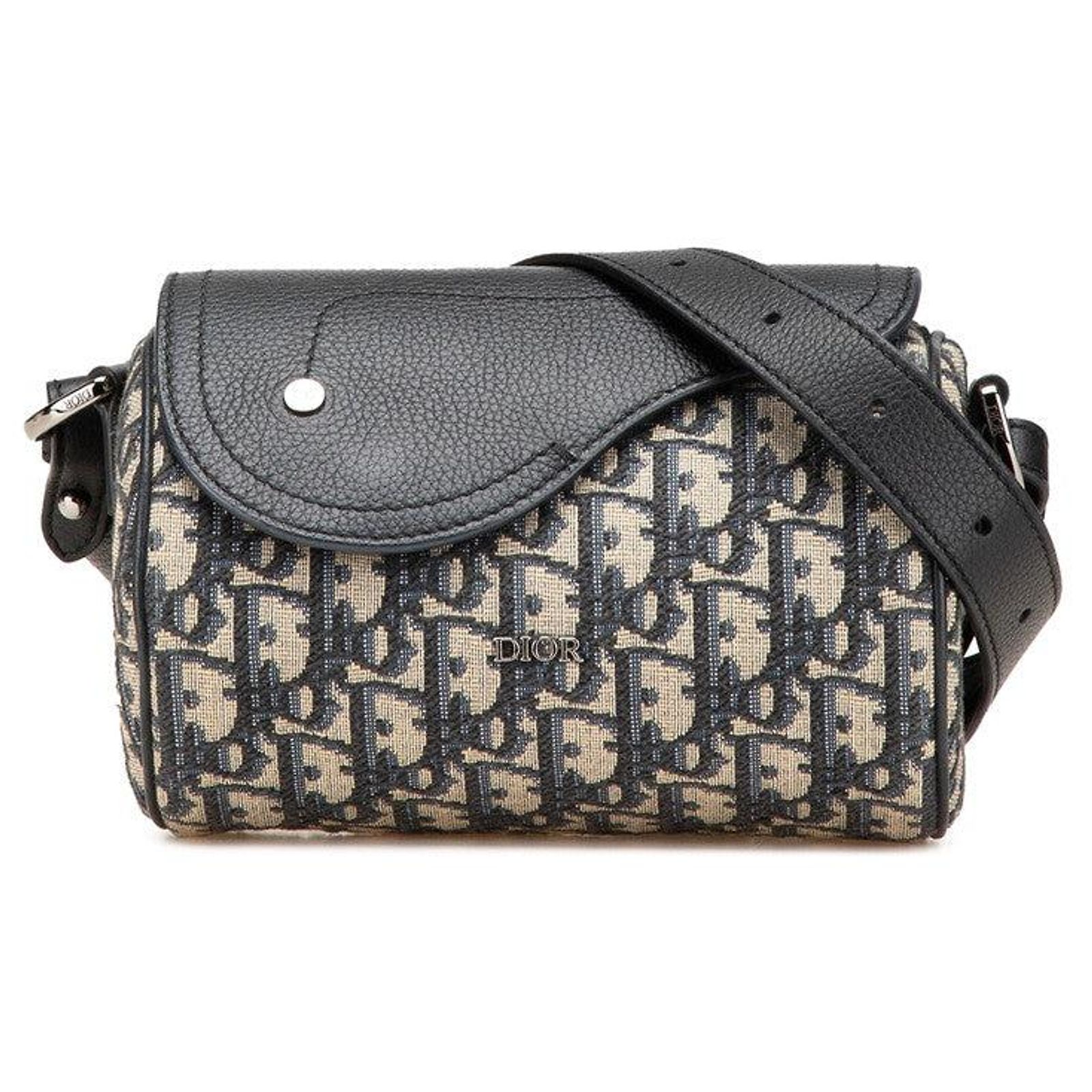 Christian Dior Dior Saddle Roller Oblique Canvas Leather Shoulder 