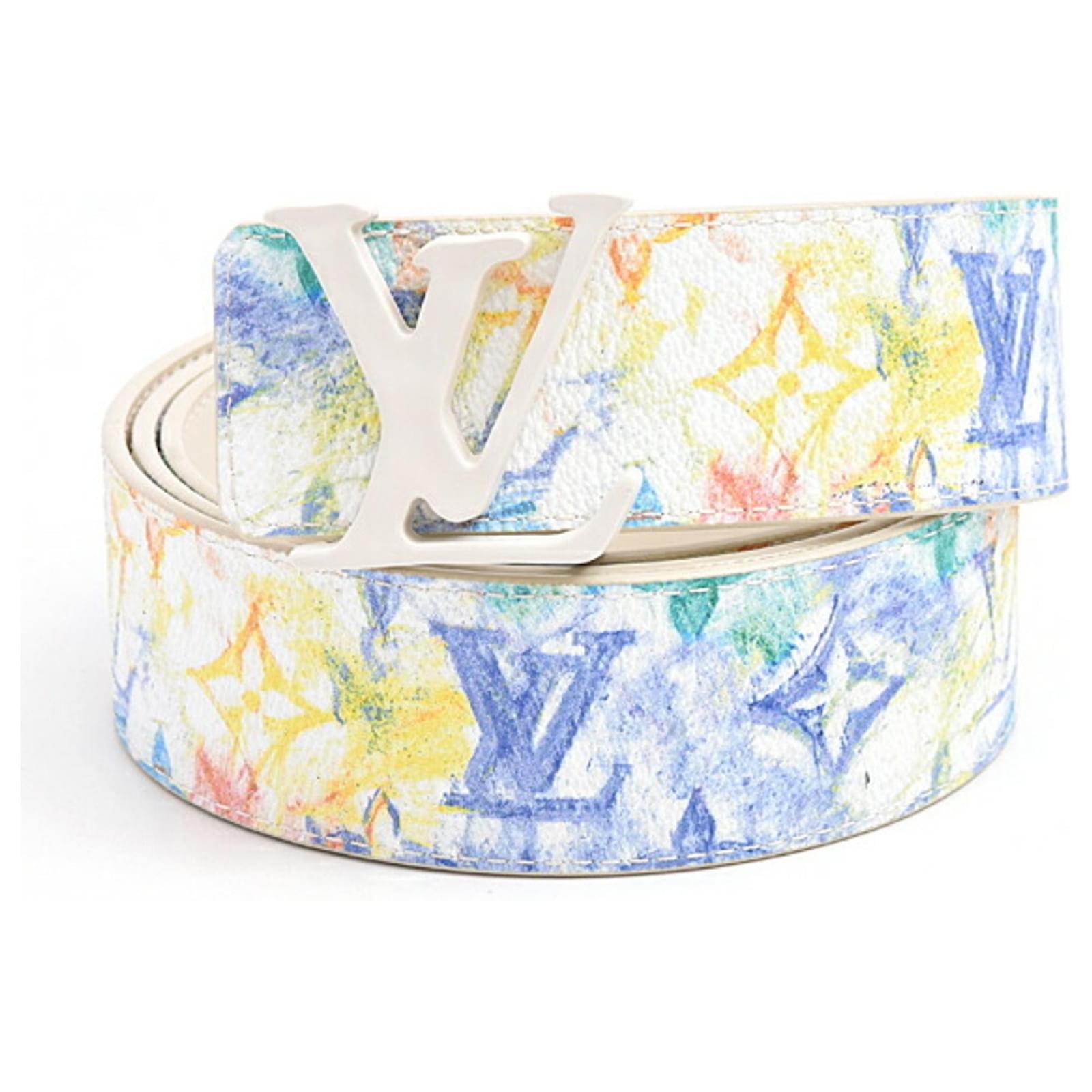 louis vuitton belt blue and white