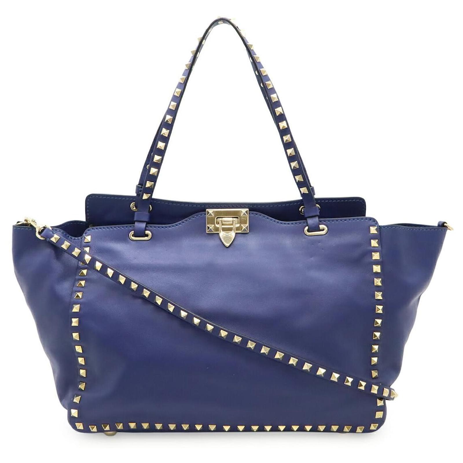 Valentino Garavani Rockstud 2way bag Leather Blue ref