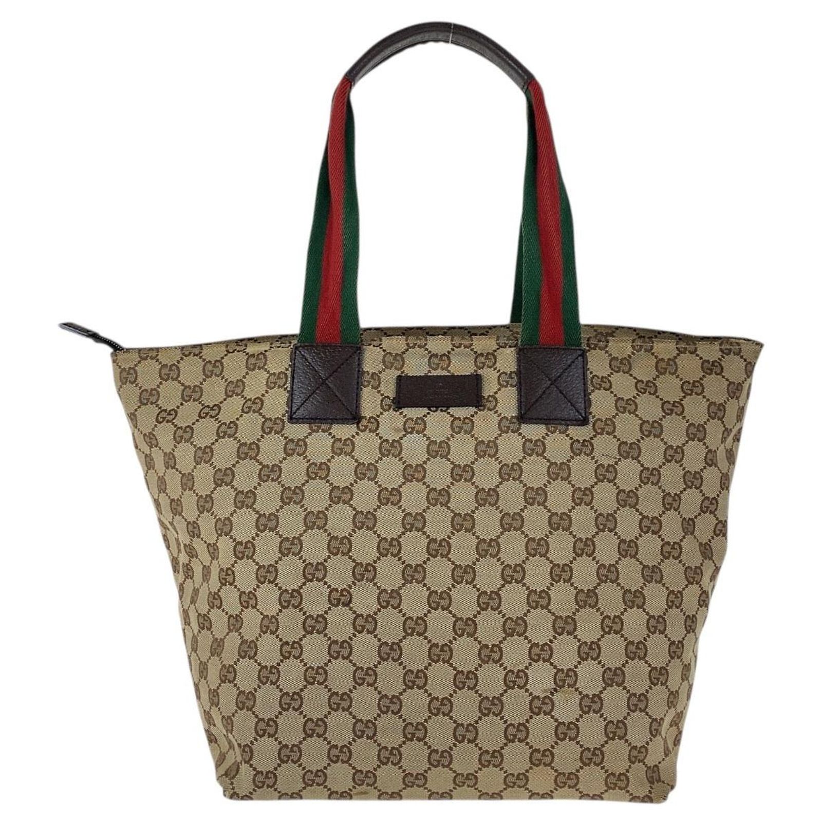 Gucci Sherry Line GG Canvas 2way bag Brown Beige Cloth ref 