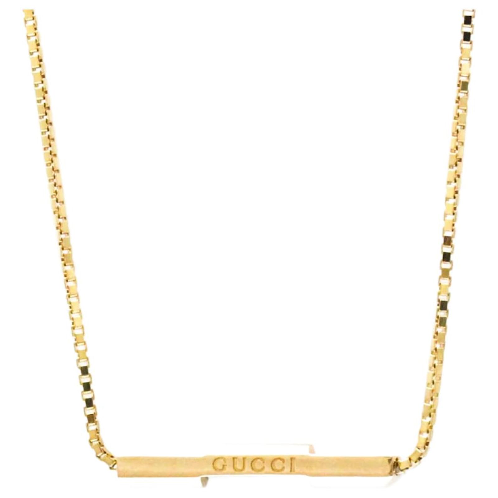 Gucci Gold Bamboo Adjustable Necklace Gucci Link To Love Pendant