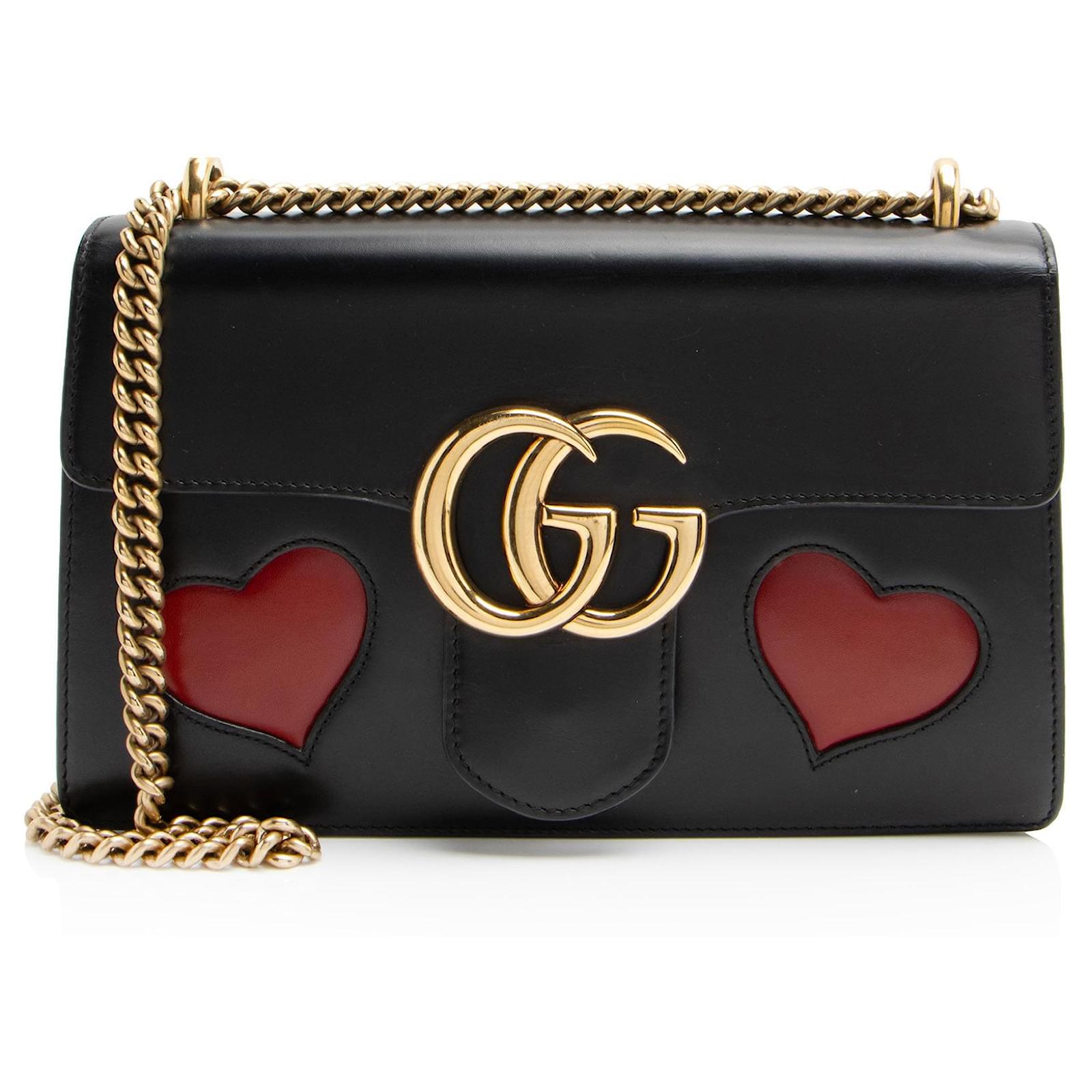 Sac à rabat moyen Gucci en cuir de veau Malaga Kid Heart GG