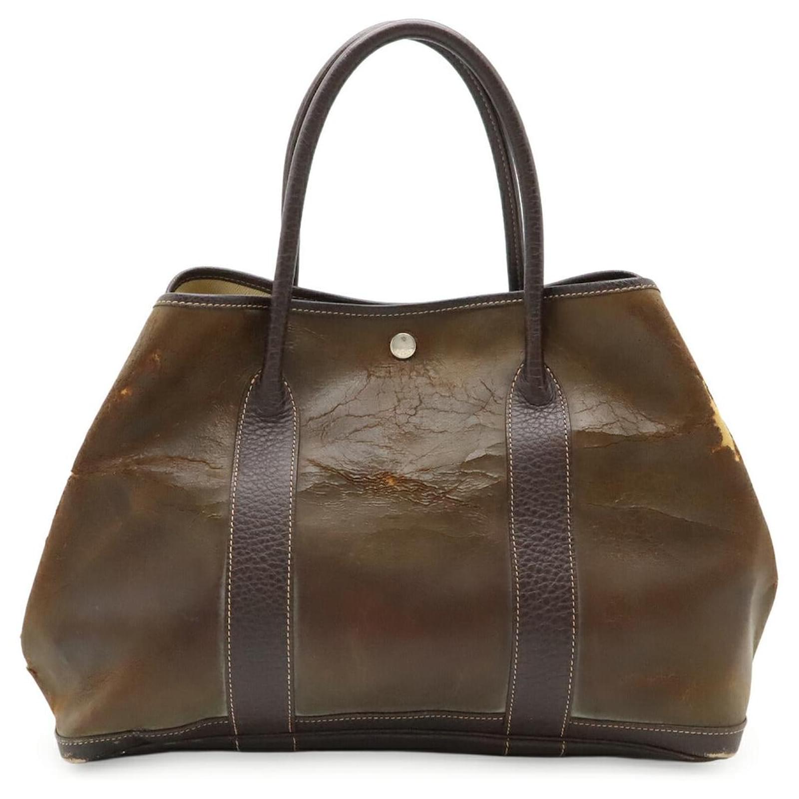 Hermès Hermes Garden Party Amazonia Tote Bag Brown Leather ref