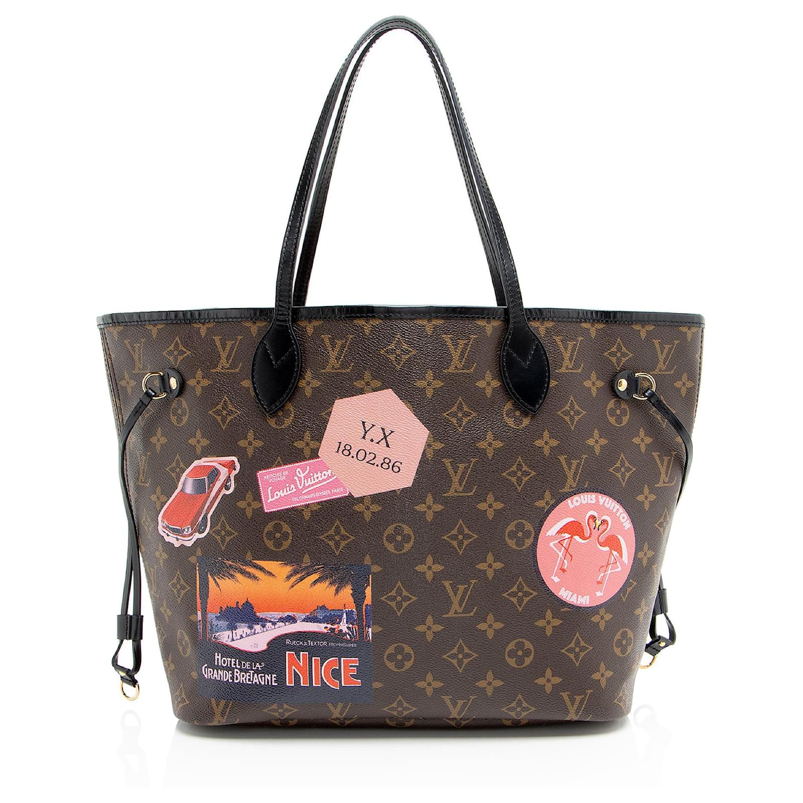 Sac tote Neverfull MM World Tour en toile Monogram Louis Vuitton