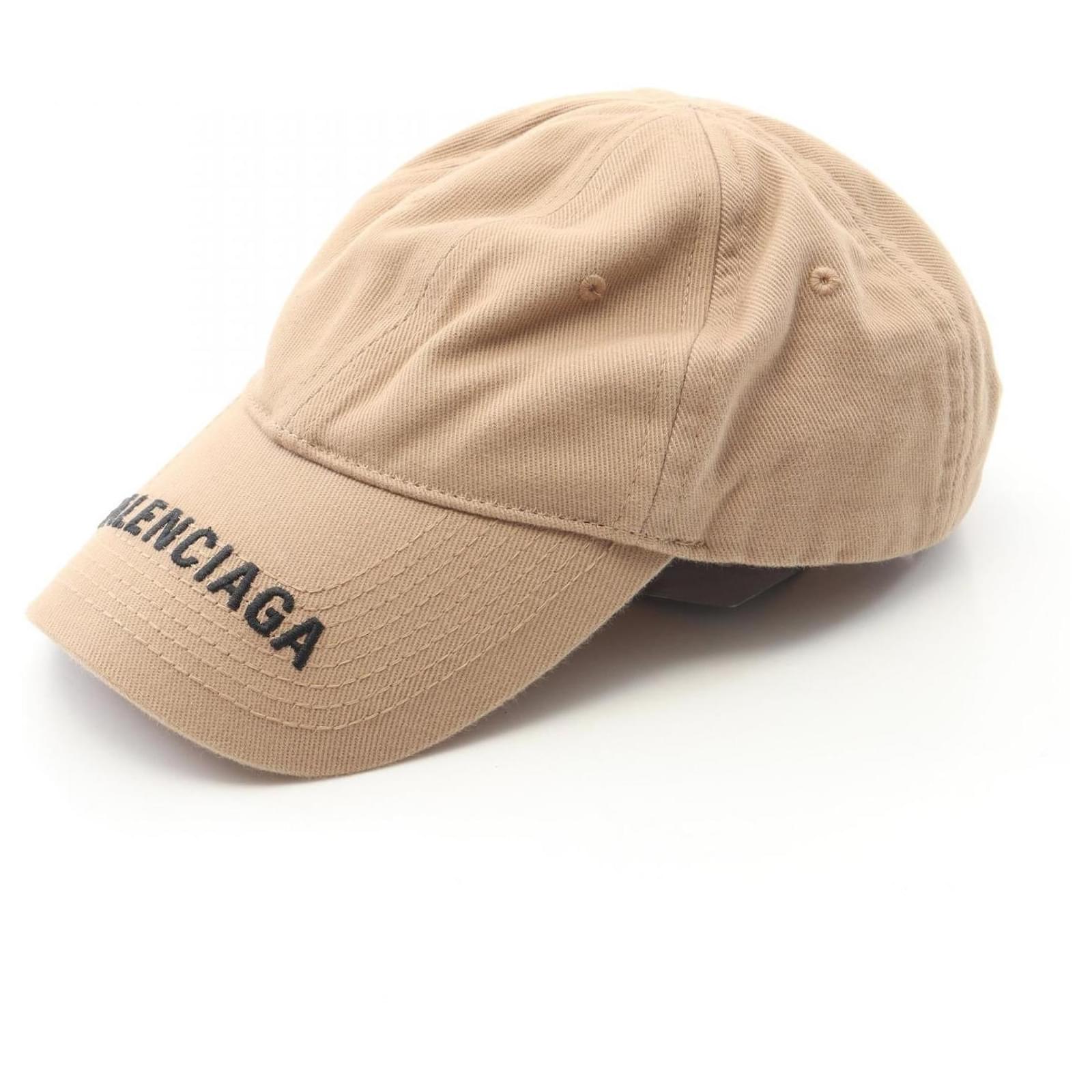 Cappello in tela Balenciaga 541400 Marrone Beige