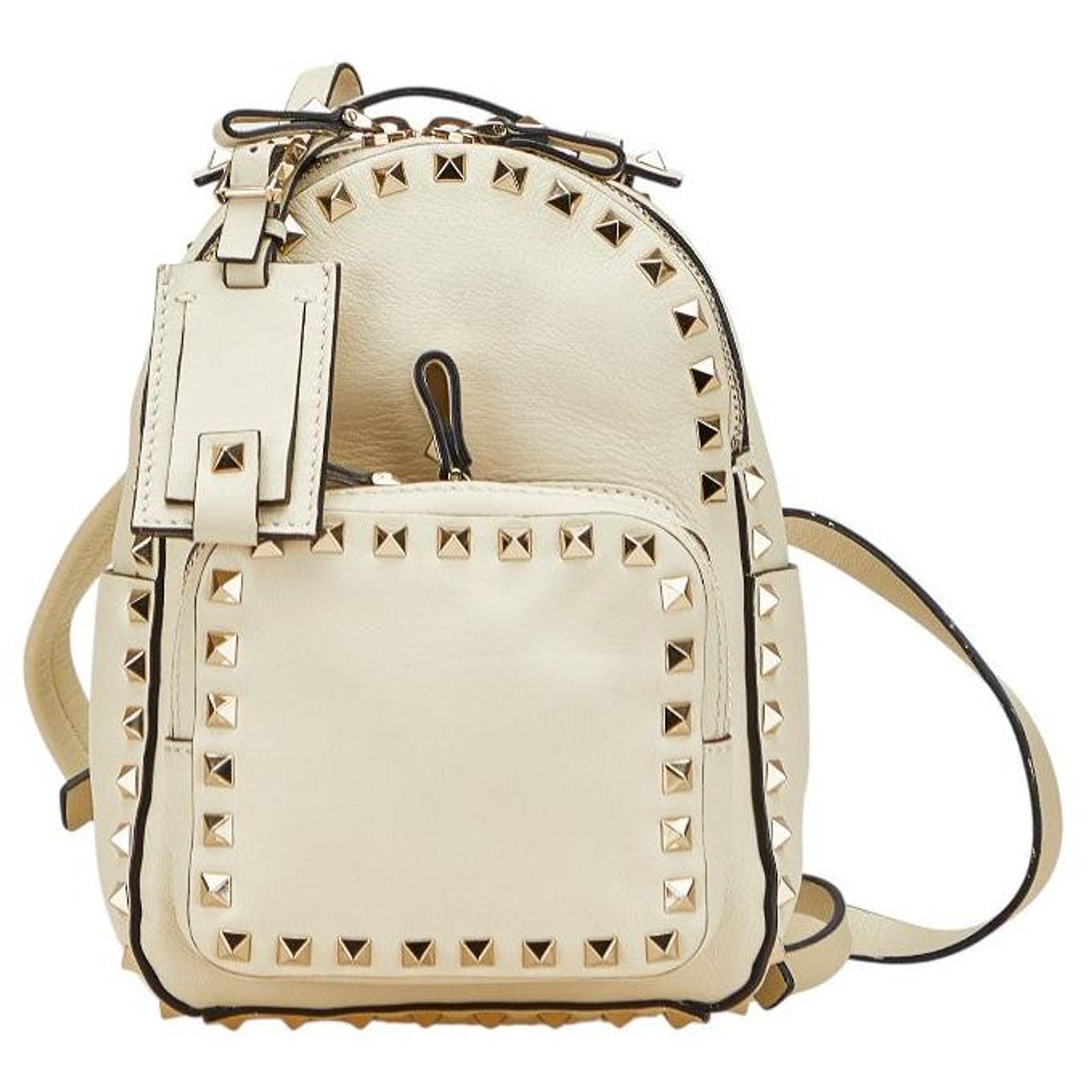 Valentino garavani rockstud white mini backpack VALENTINO Garavani Rockstud Leather Backpack Light Green main image 3