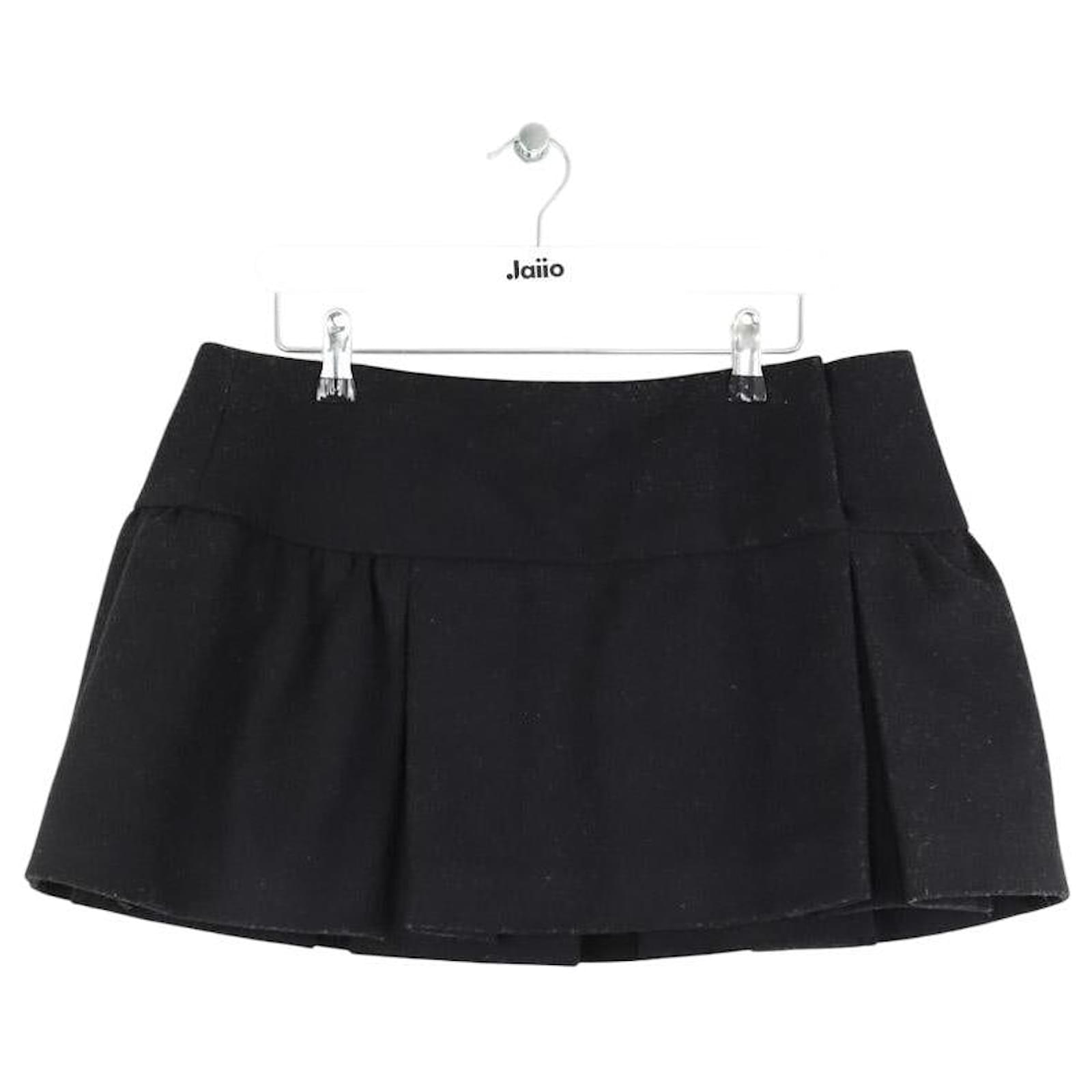 VIP【送料関税込】MiuMiu Wool Mini Skirt Miu Miu Colorblock Wool Mini Skirt