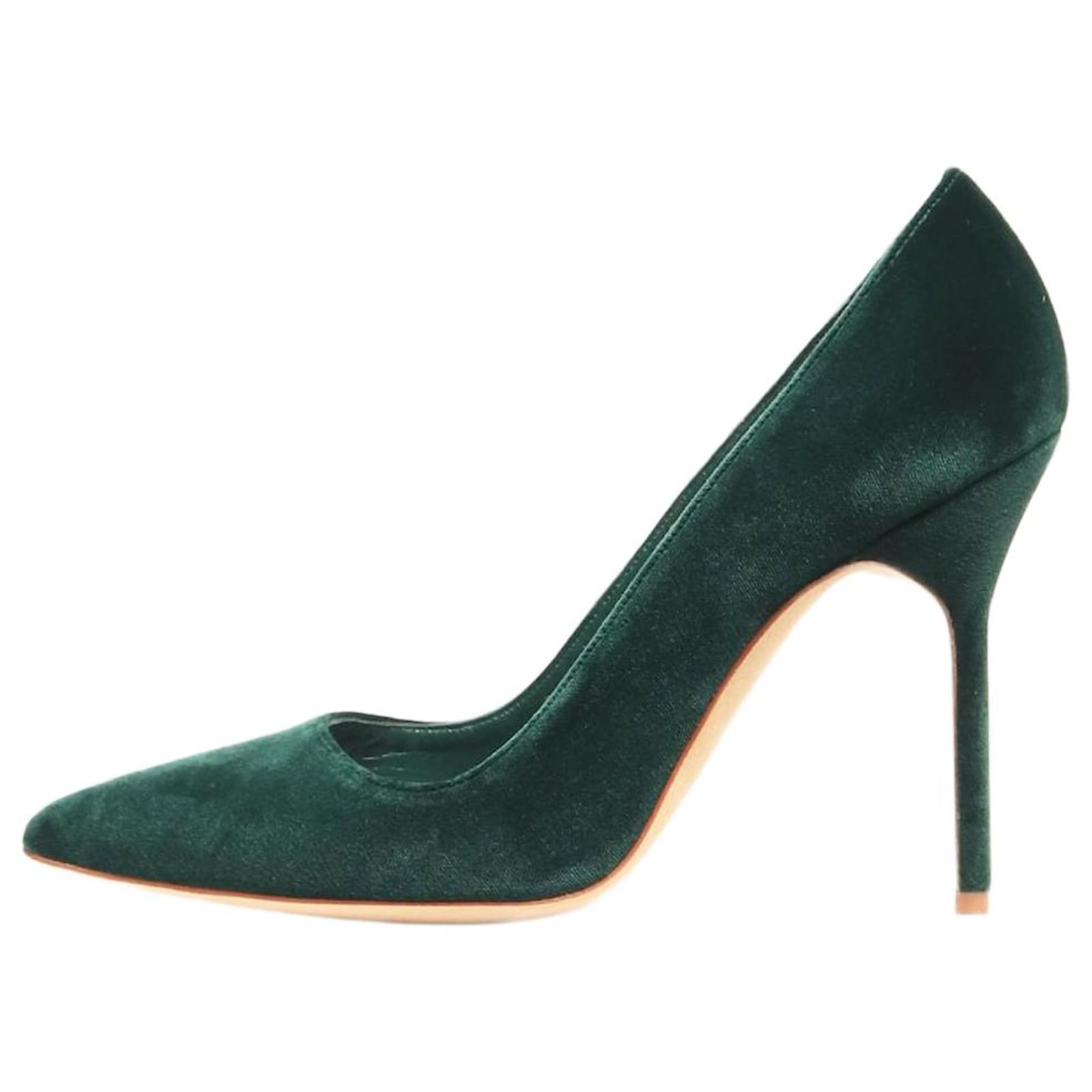 Velluto Scarpe Color Smeraldo Manolo Blahnik Tacchi In Velluto