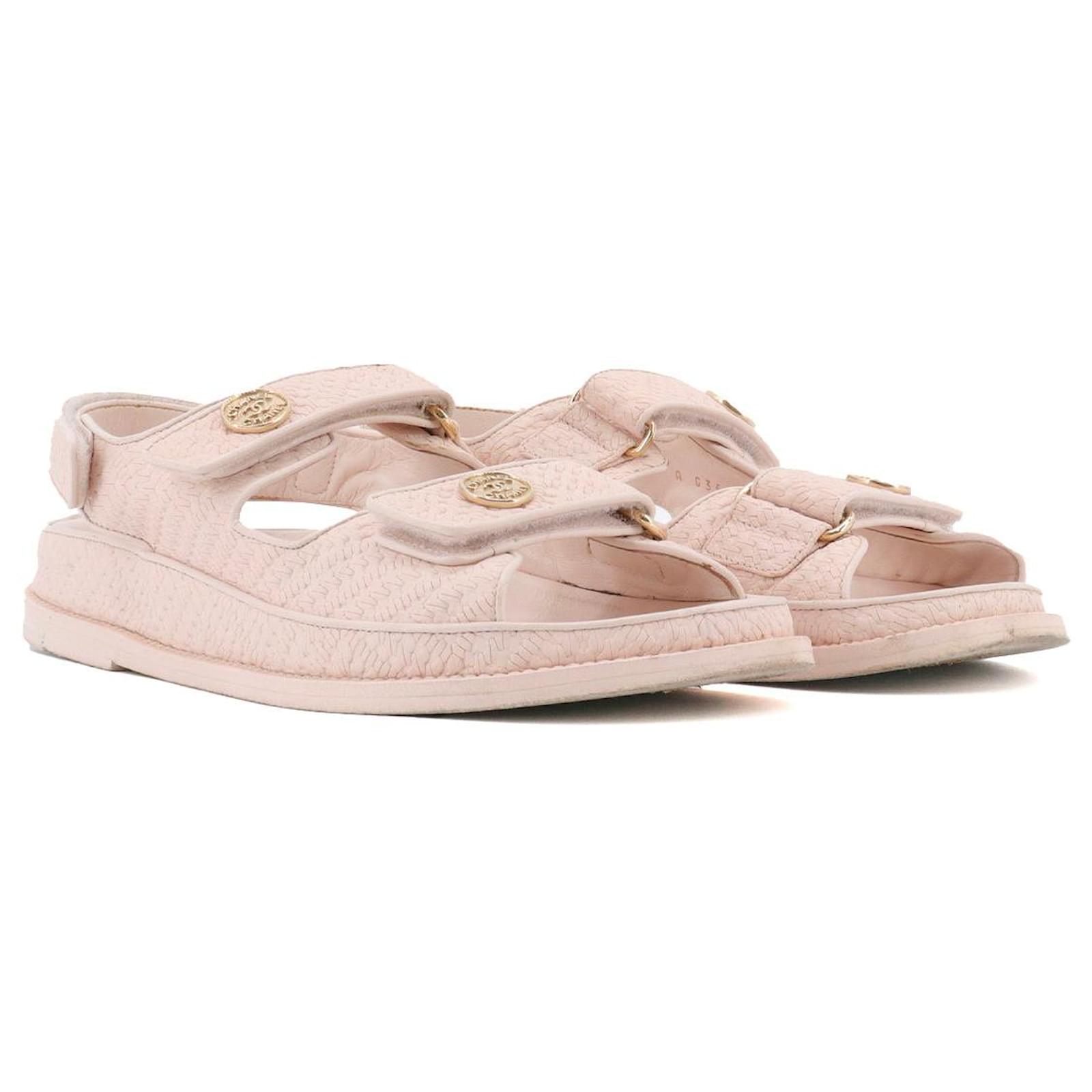 Flat Sandals Sandales Dad Shoes Femme Chanel White Quilted Leather