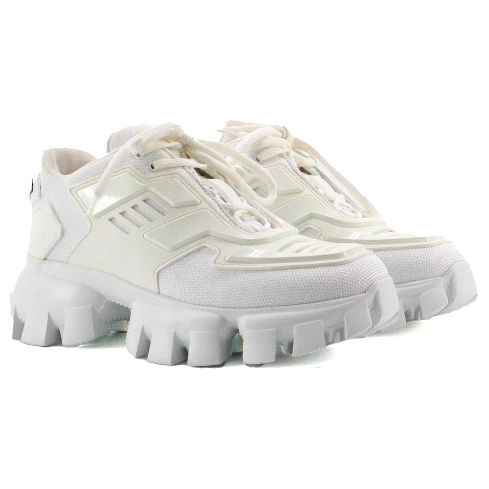 PRADA Tênis Prada Cloudbust Thunder em lona branca (T37) Branco