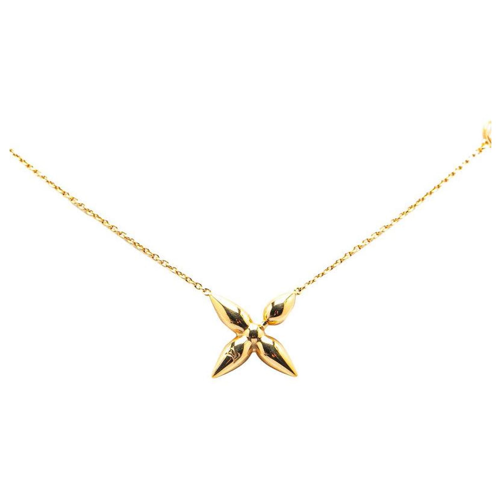Louis Vuitton Collier Louisette Necklace Golden Metallic Metal ref