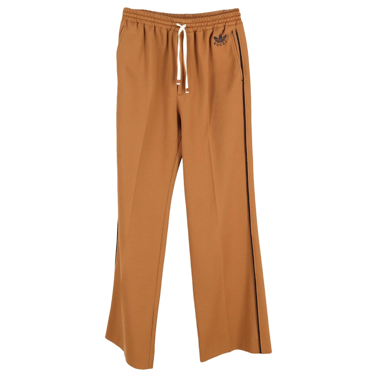 Gucci X Adidas Ripstop Jersey Pants In Brown Cotton Red ref