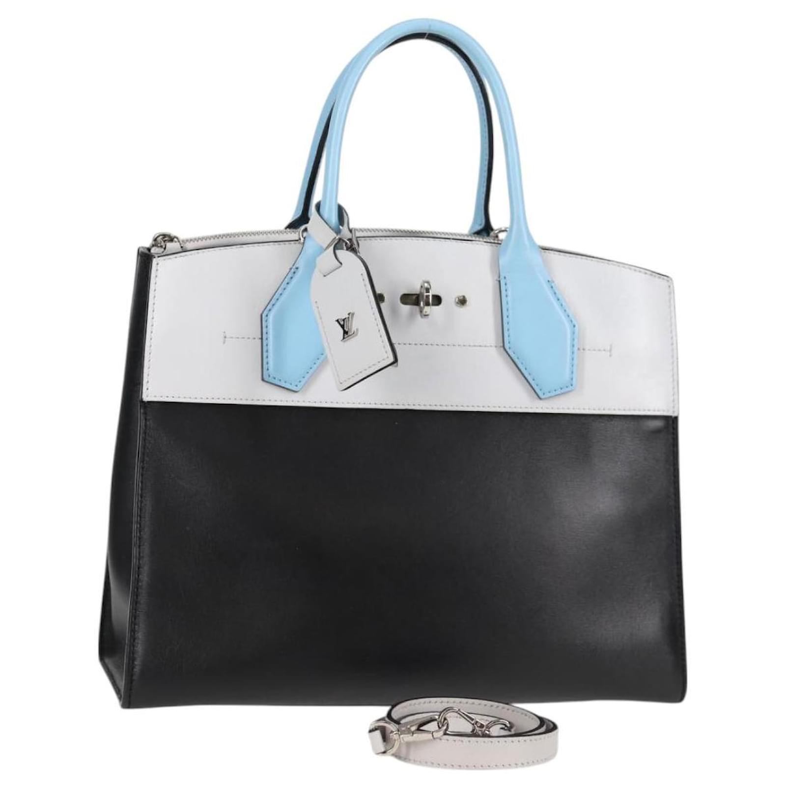 LOUIS VUITTON City Steamer MM Bag Calf leather Black Gray M42435