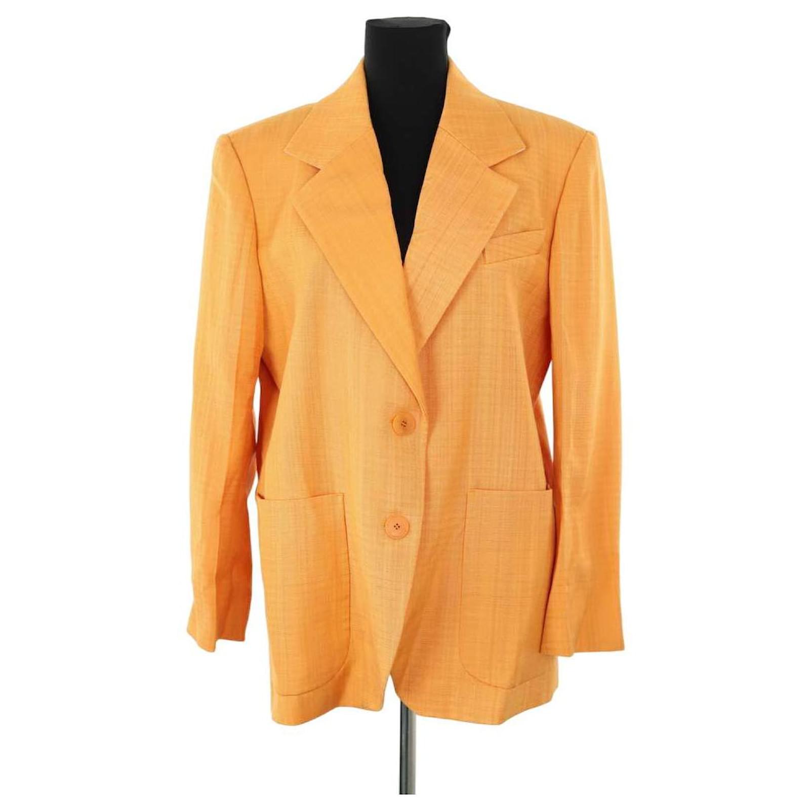Sandro Blazer en lin Orange Joli Closet