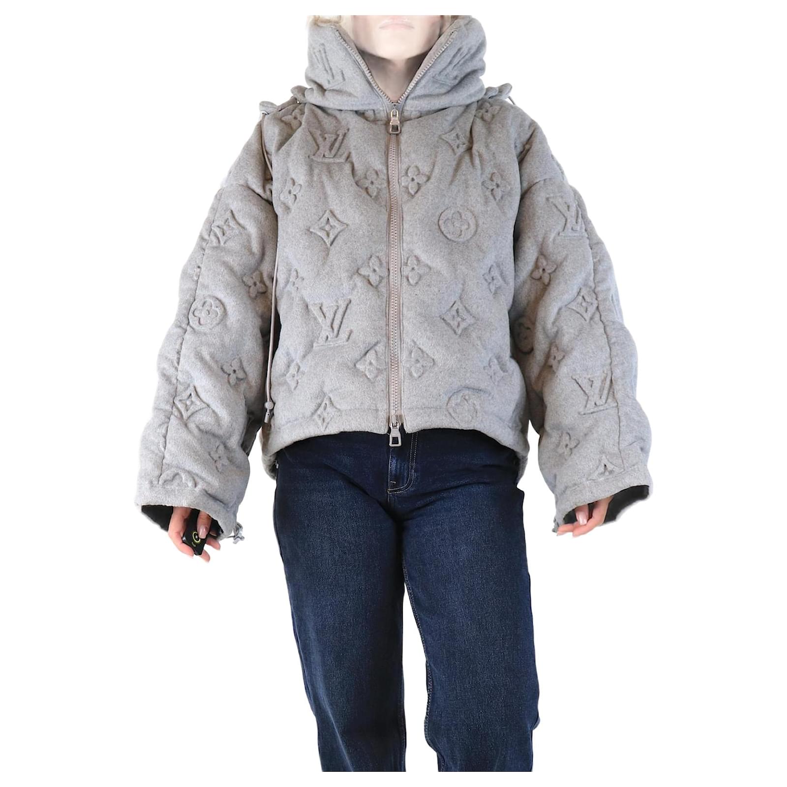 Bomber Jacket Louis Vuitton Coat Grey Louis Vuitton Grey Monogram