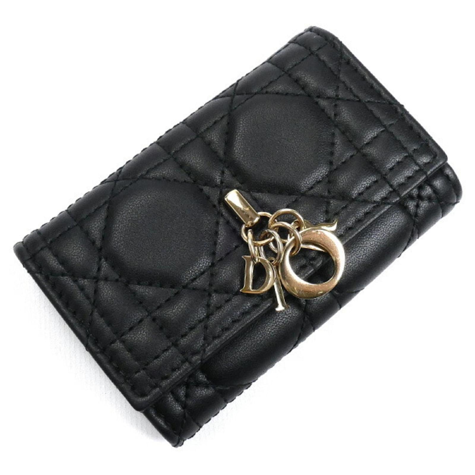Christian Dior My Aster Key Case in Black Leather ref