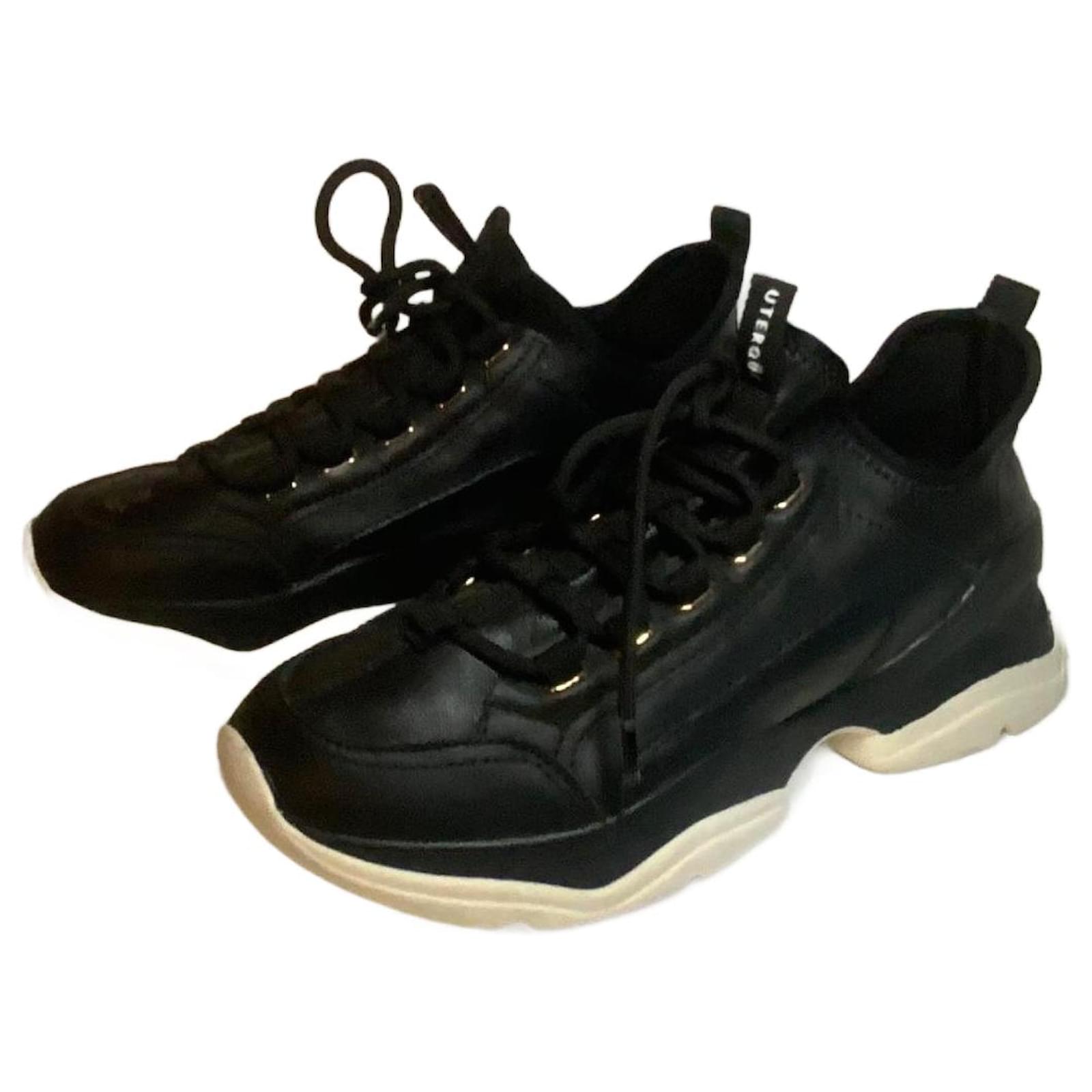 Mules Uterque Sapatilhas Couro Feminino Uterque Preto Joli Closet