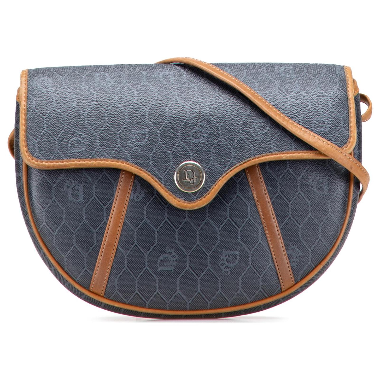 Sac à bandoulière en toile enduite noir à motif en nid d'abeille