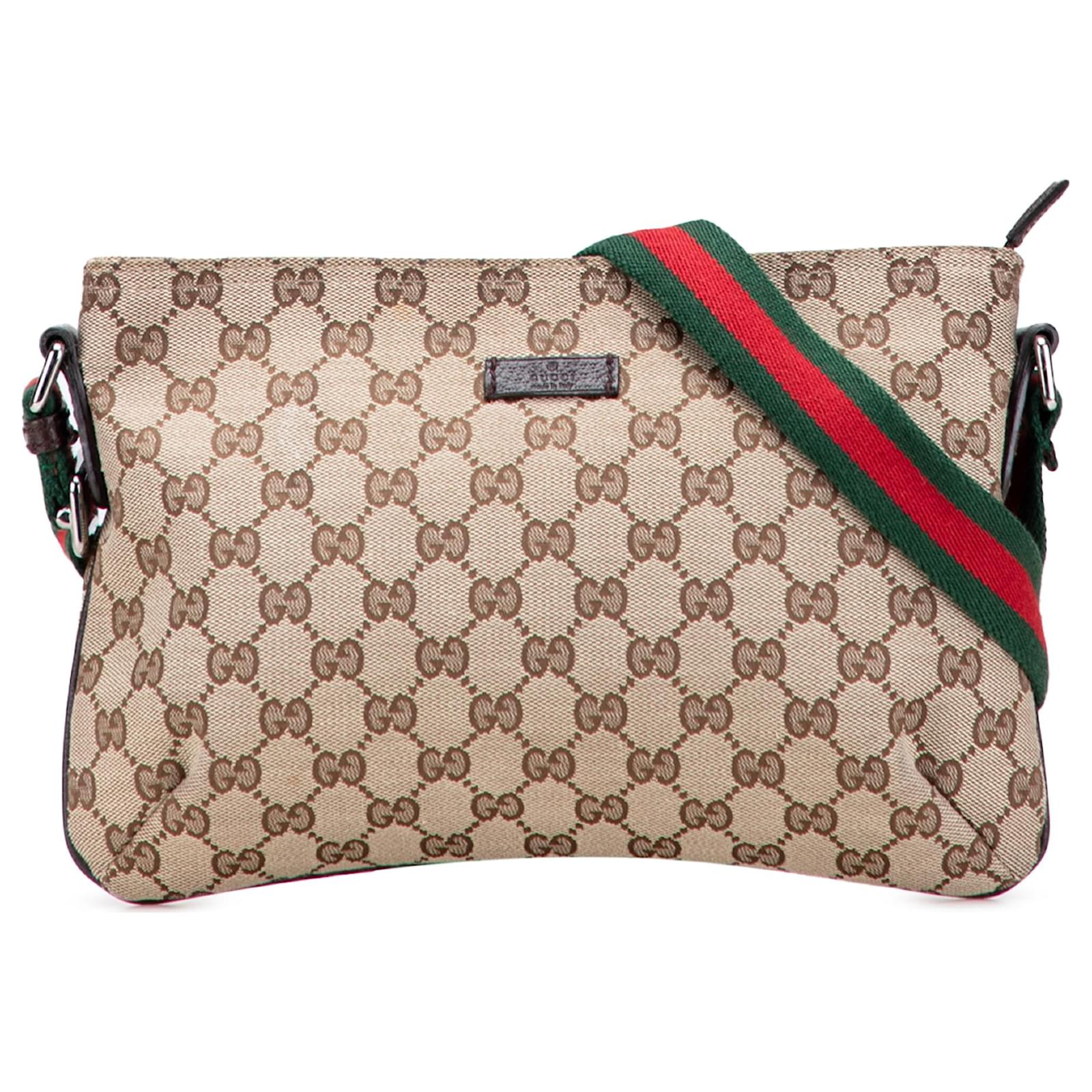 ショルダーバッグ・ポシェット GUCCI  Crossbody Bags Women Fabric Beige/Brown Gucci Brown GG Supreme Crossbody Bag Beige Dark brown