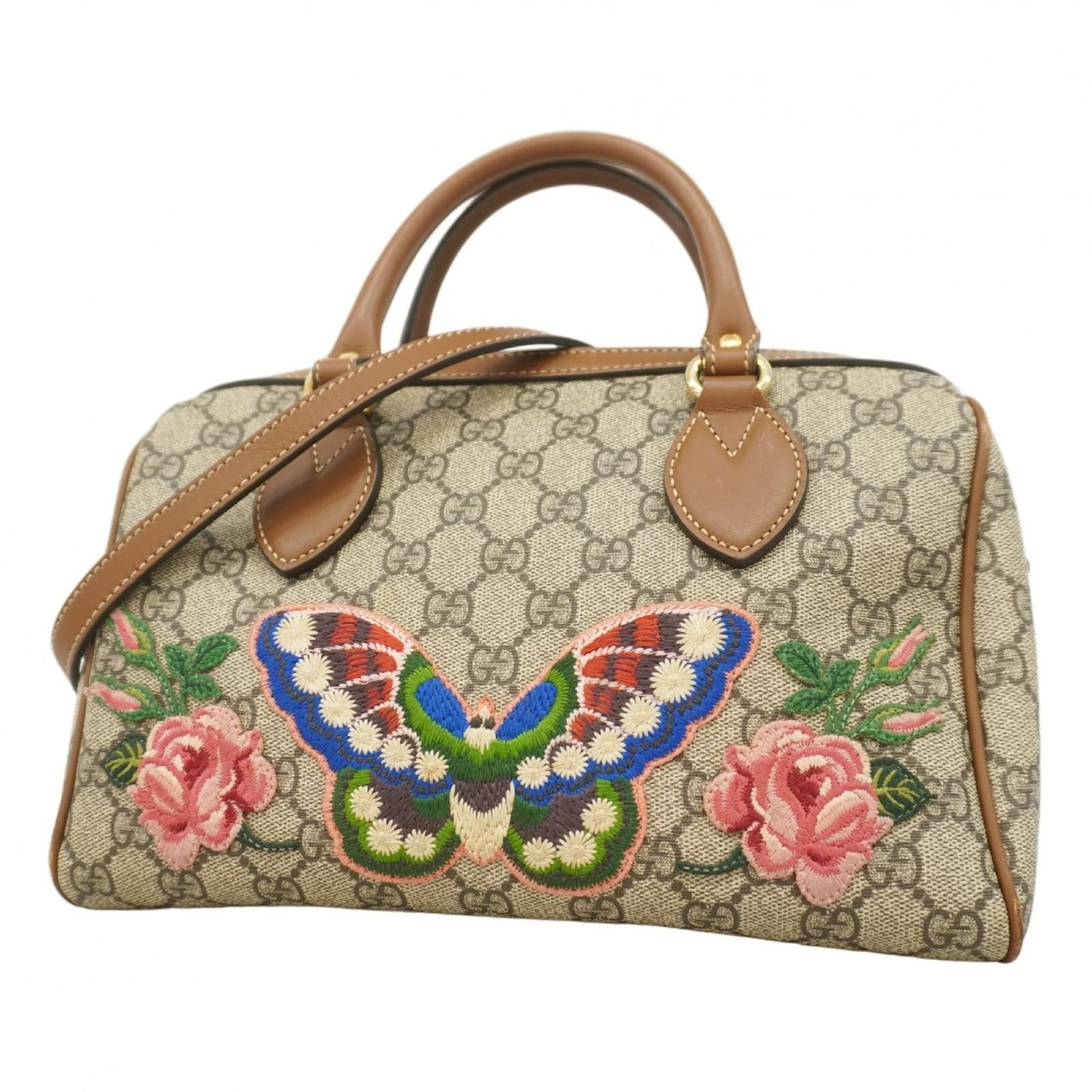 Gucci GG Supreme Blooms Handbag Brown Plastic ref.JC2364450 (Sold