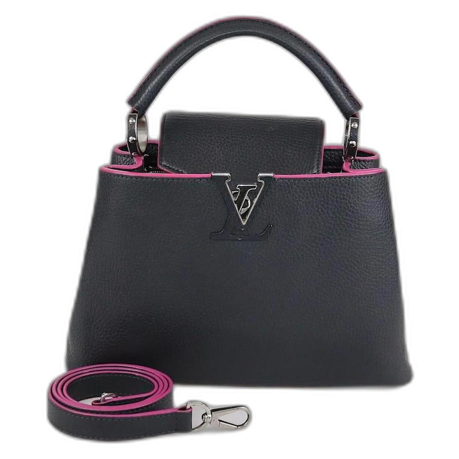 Louis Vuitton Black/Pink Capucines BB Bag Leather