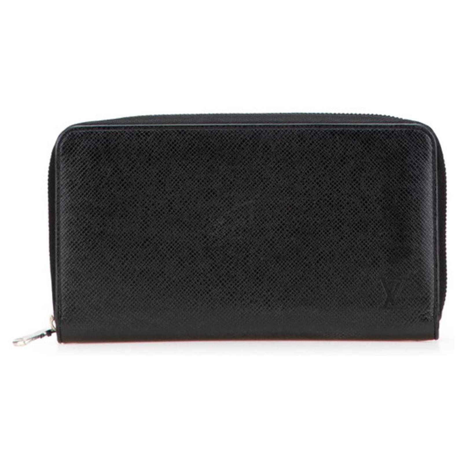 Louis Vuitton Taiga Zippy Organizer NM Black Leather ref.2367577
