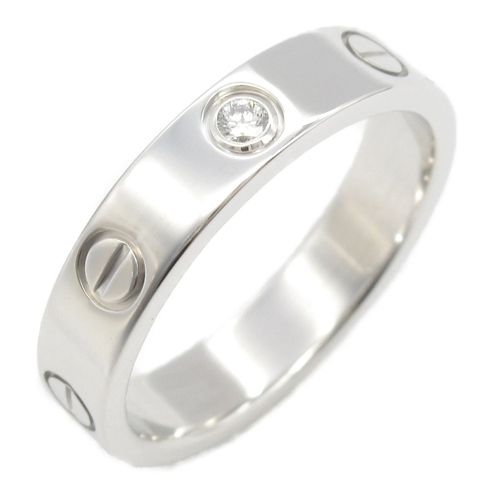 Cartier Mini Love Ring in 18K White Gold with Diamonds Golden ref ...