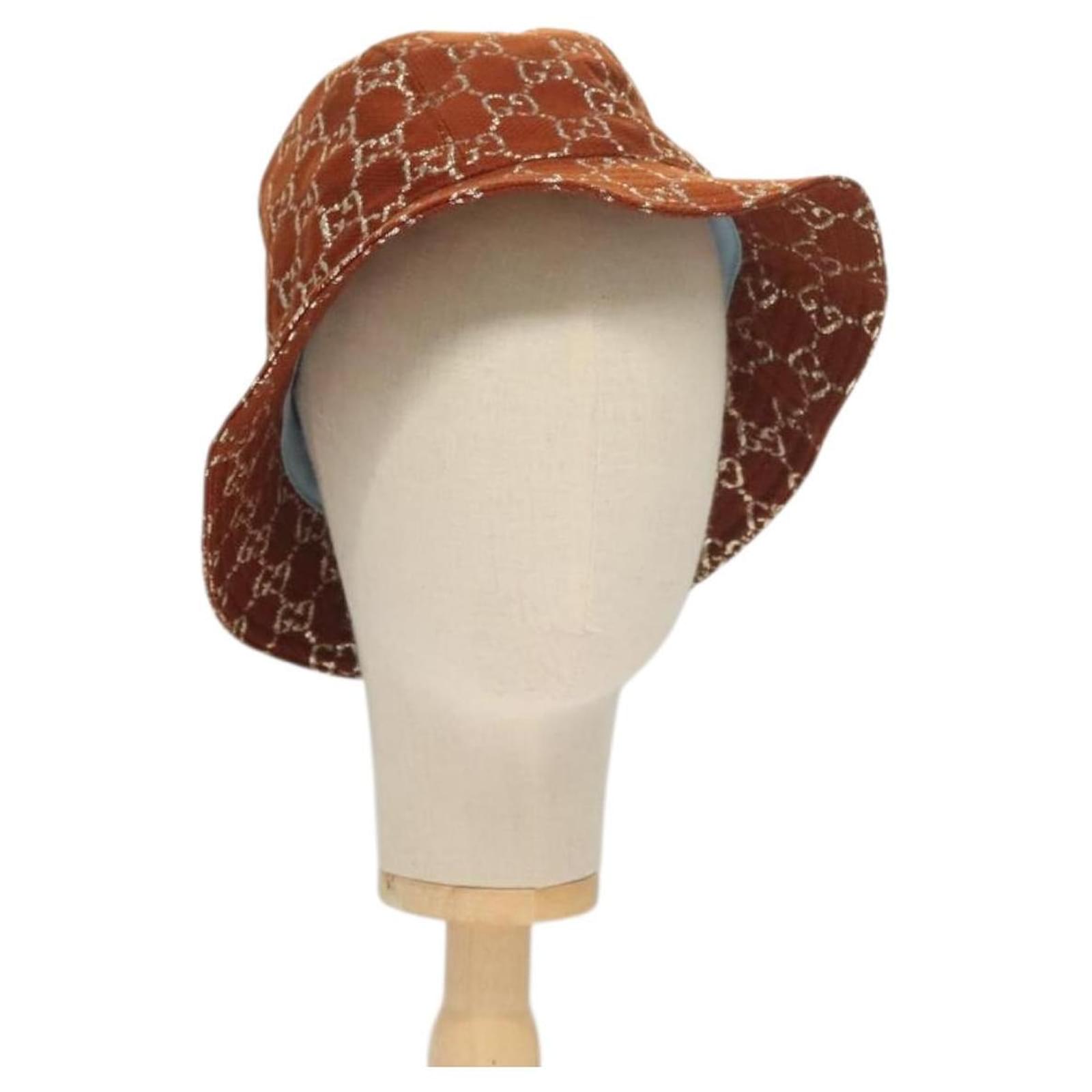 GUCCI GG Canvas Bucket Hat L Brown 631951 Auth am8717 Cloth ref