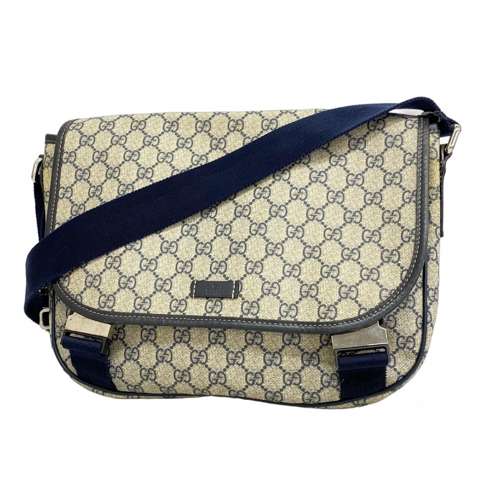 Gucci GG Supreme Shoulder Bag Beige Navy blue Plastic ref