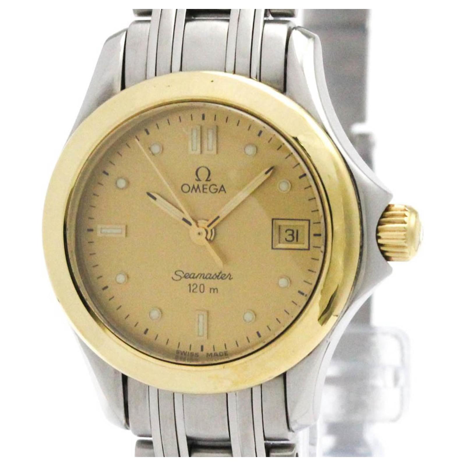 Damenarmbanduhr OMEGA Seamaster 120M aus 18K Gold und Stahl ref